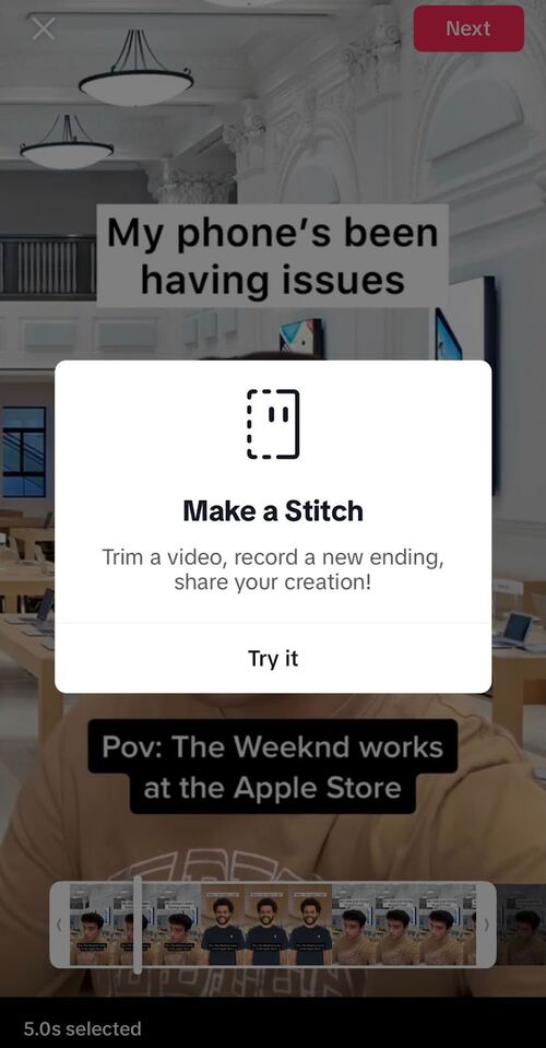 How to Stitch on TikTok - make a stitch
