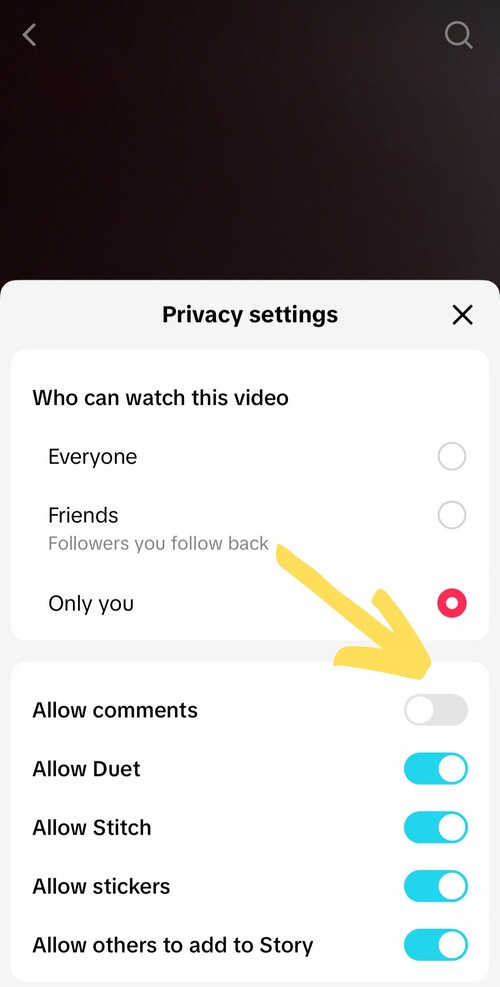 How to Turn on Comments on TikTok - allowing comments after posting a video on TikTok