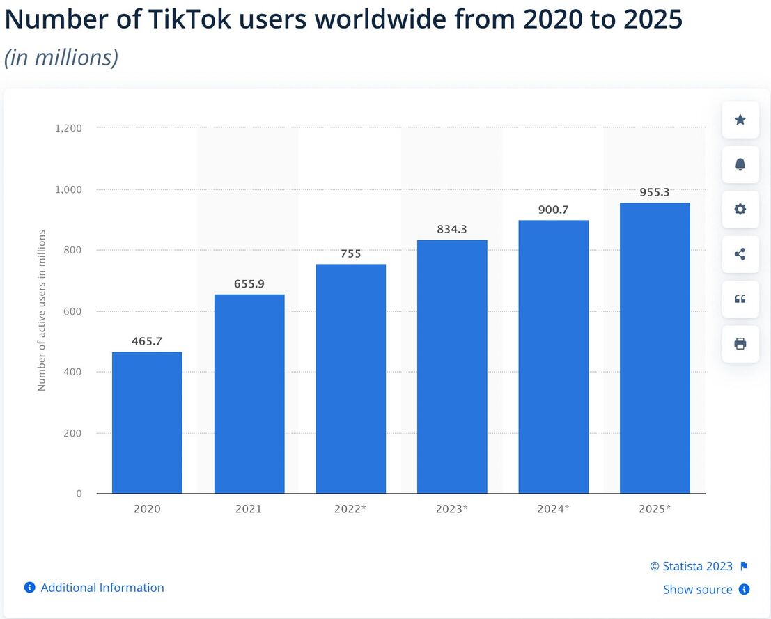 TikTok tips - number of tiktok users worldwide