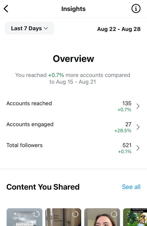 instagram insights - overview of native Instagram insights