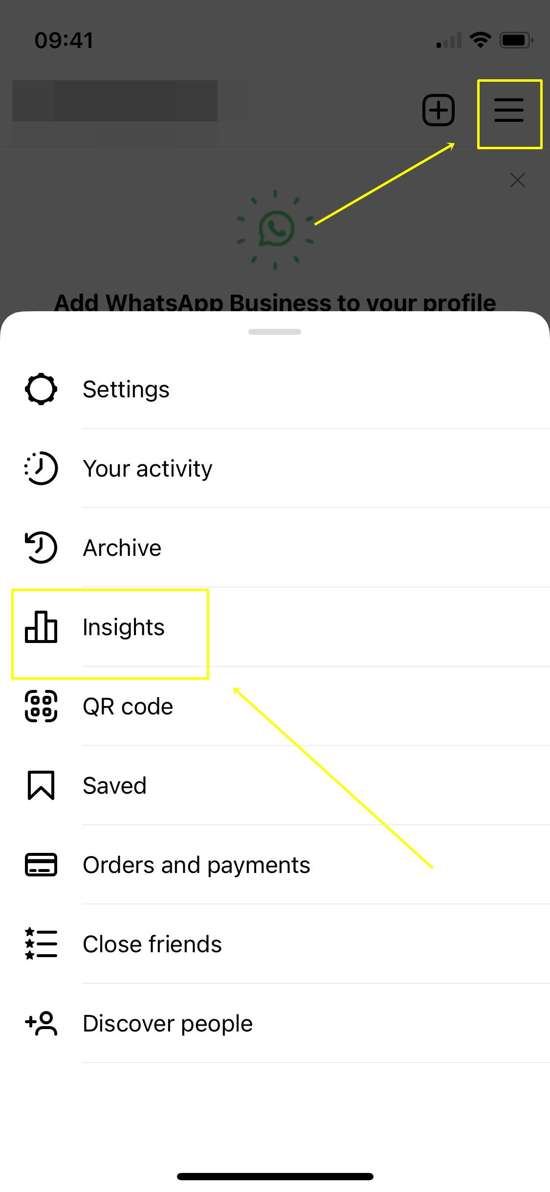 Go to your account settings and tap "Insights."