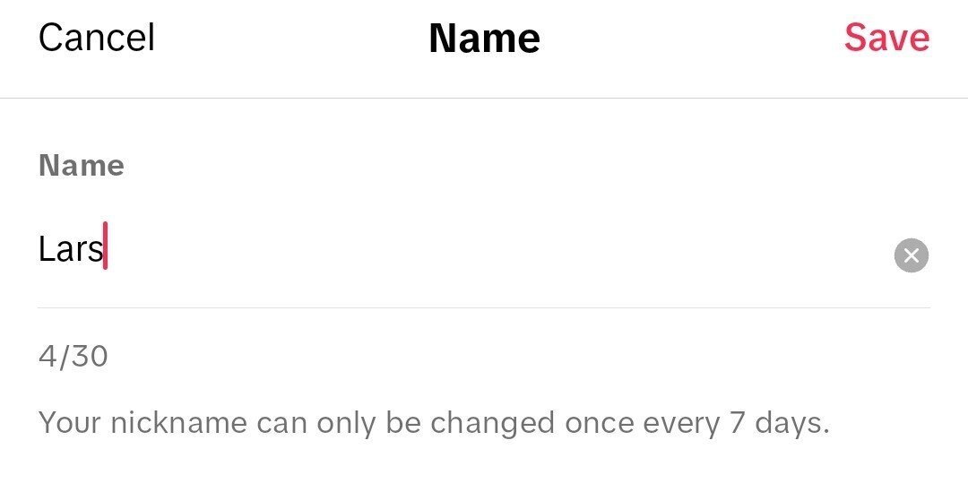 How to Change TikTok Username - type name
