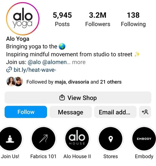 Instagram Highlight Cover - aloyoga ig