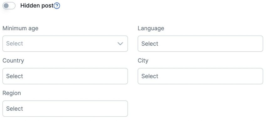 Post visibility settings