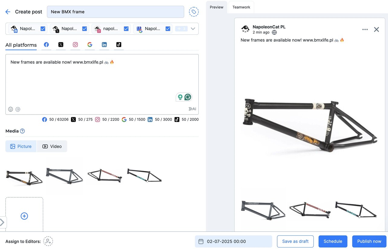 Publisher - scheduling a facebook post
