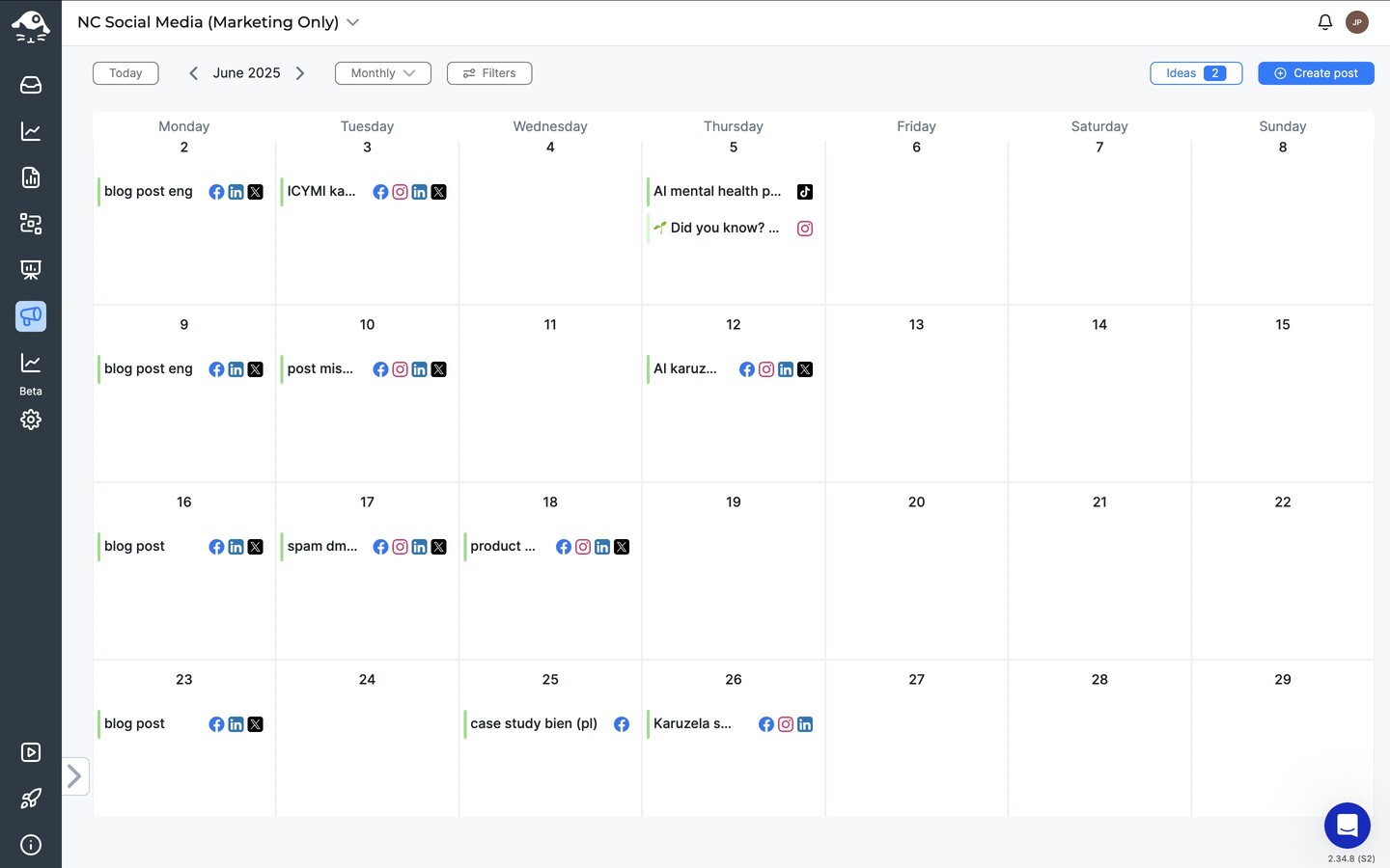 Social media calendar - new publisher