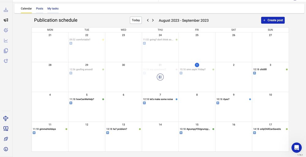 publisher calendar view