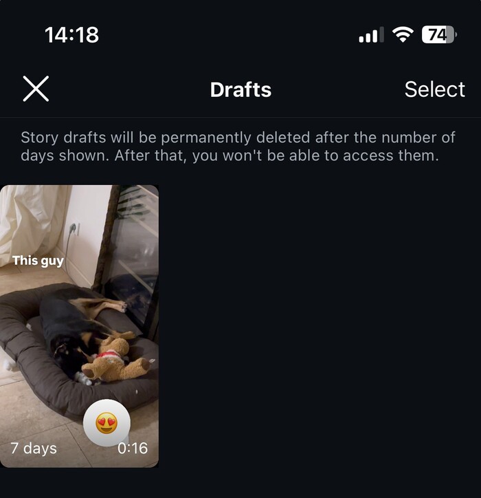 Instagram drafts - how to delete story drafts 2