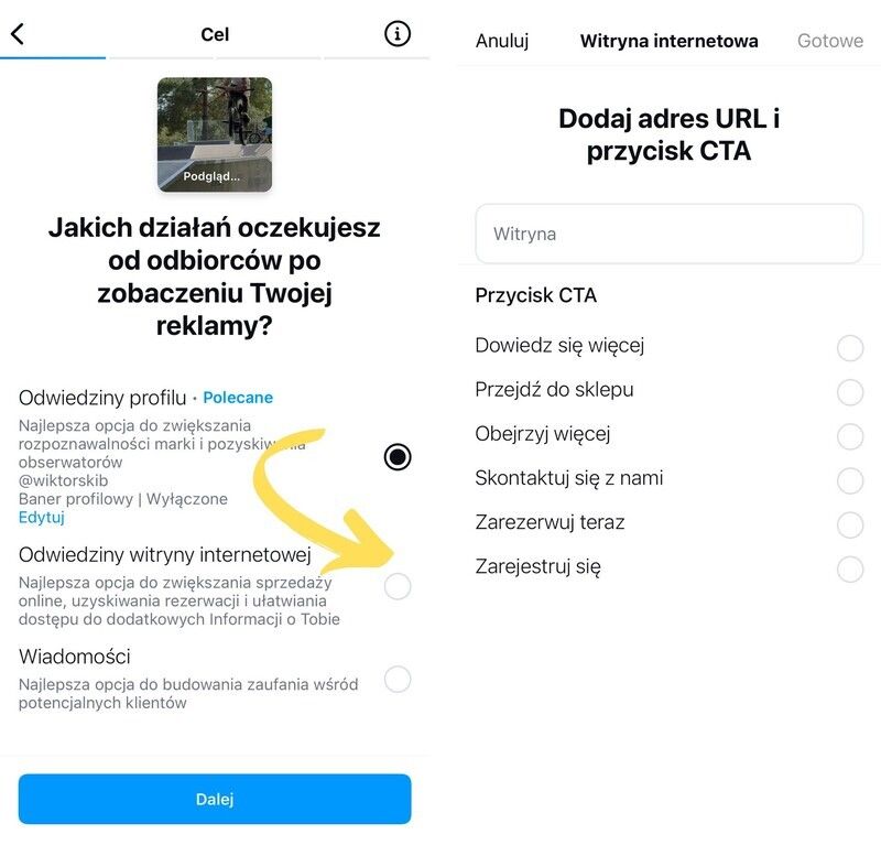 Jak zarabiać na Instagramie - ustawianie Instagram Ads