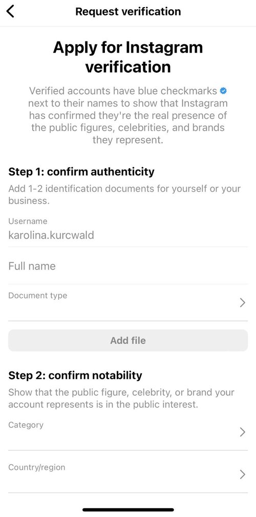 How to Get Verified on Instagram - request verification