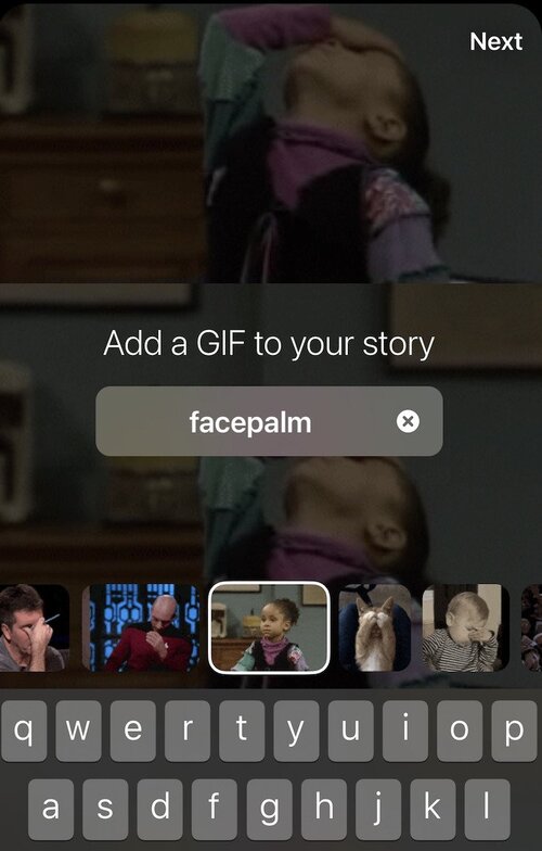 instagram story hacks - keyword for relevant gifs