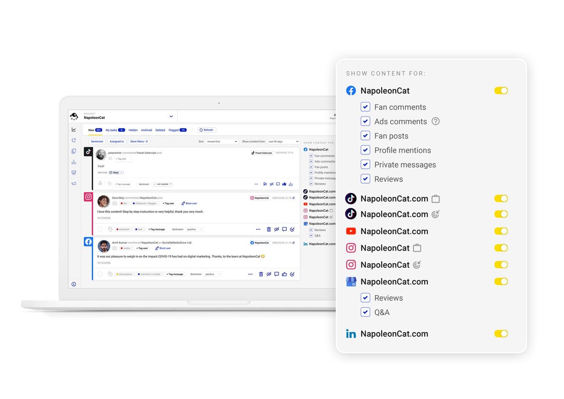 NapoleonCat's Inbox - all social media interactions in one view
