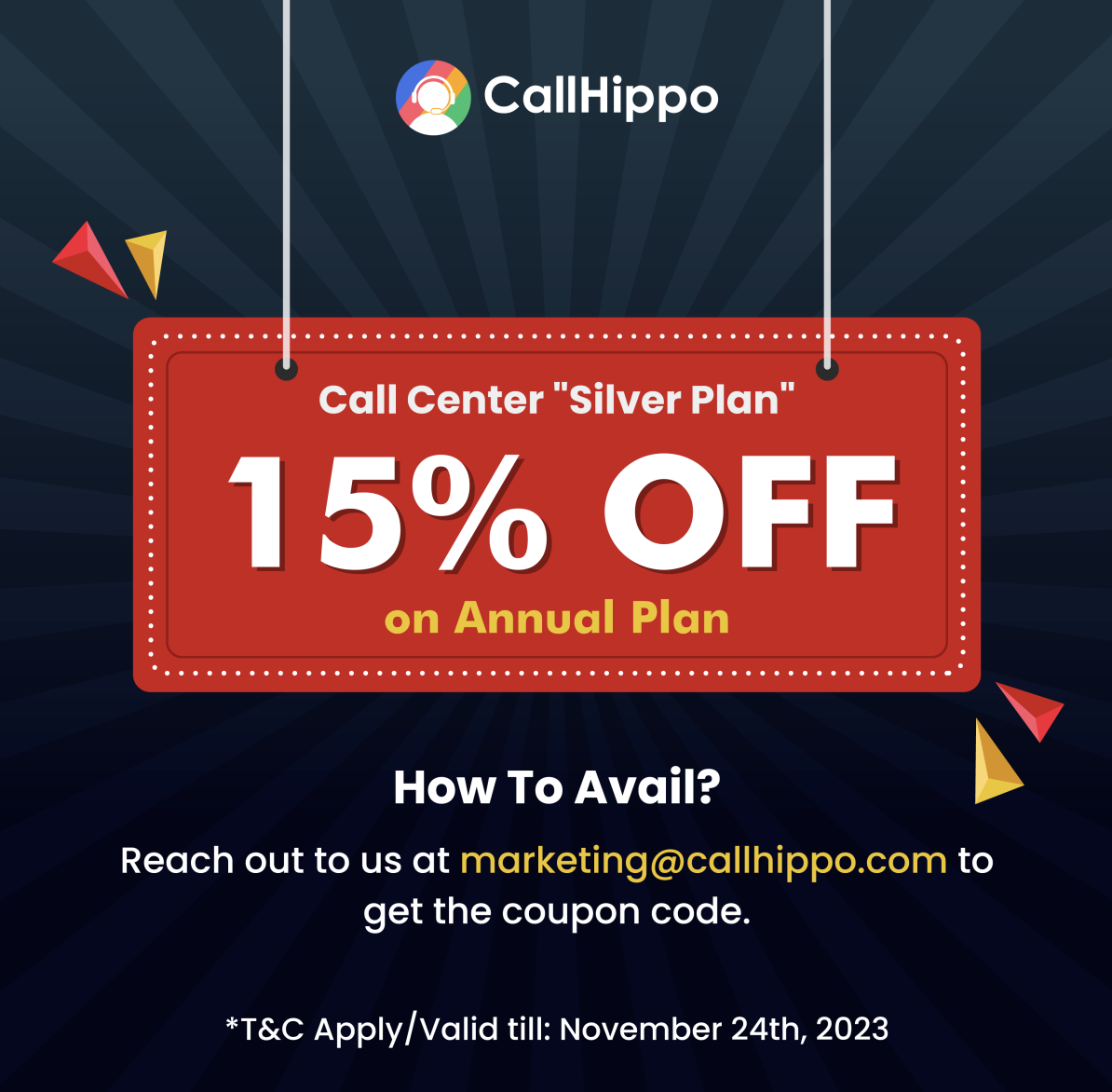 CallHippo's promotional banner for Black Friday 2023