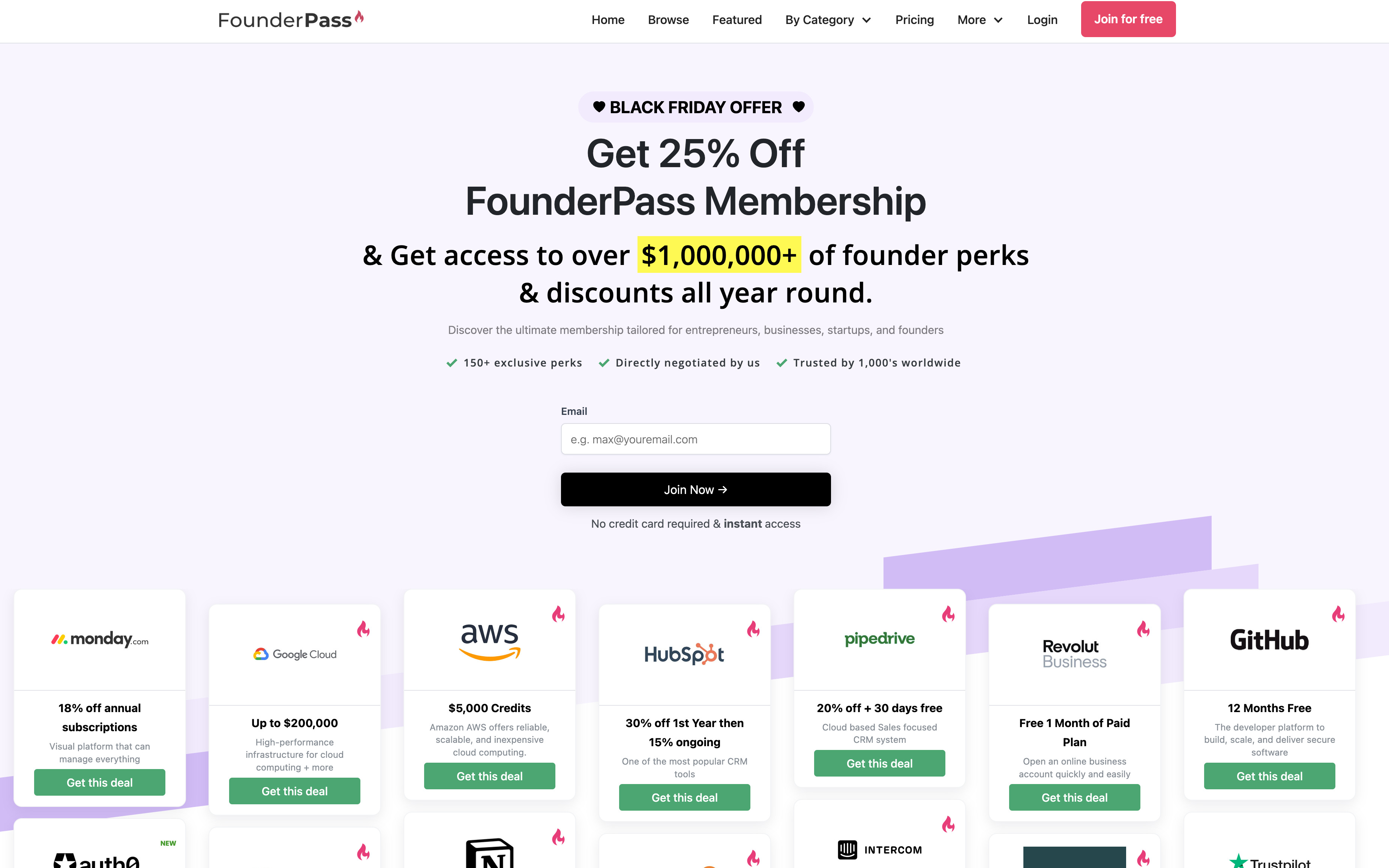 FounderPass Black Friday offer