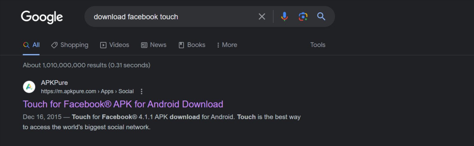 facebook touch - how to download