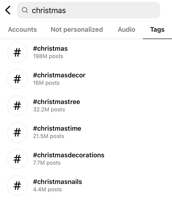 Christmas hashtags 2023
