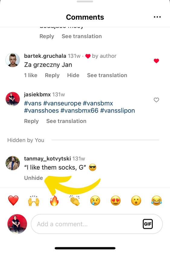 How to unhide comments on Instagram with IG app