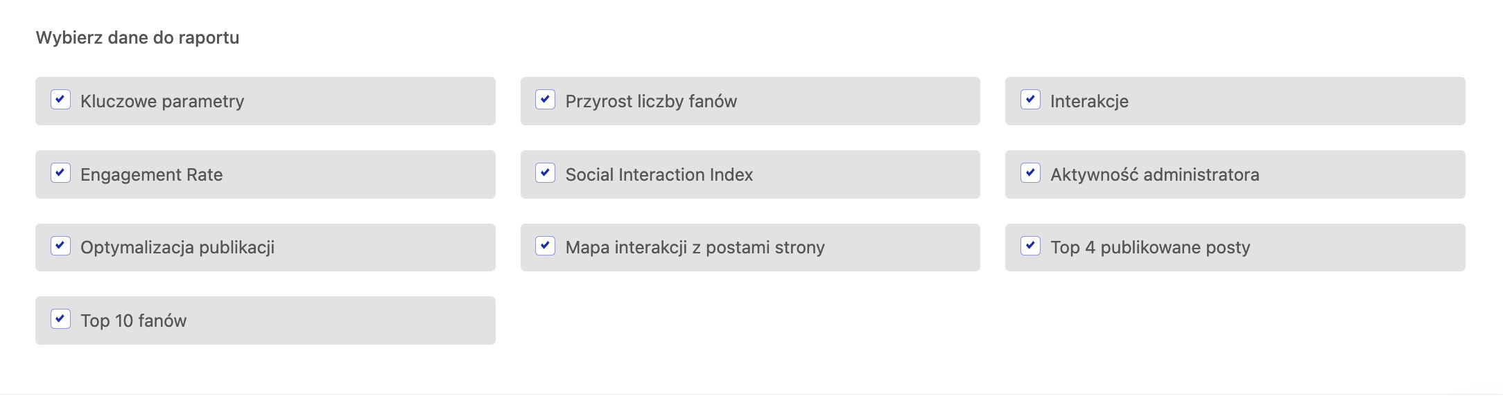 Metryki raportu mediów społecznościowych w NapoleonCat