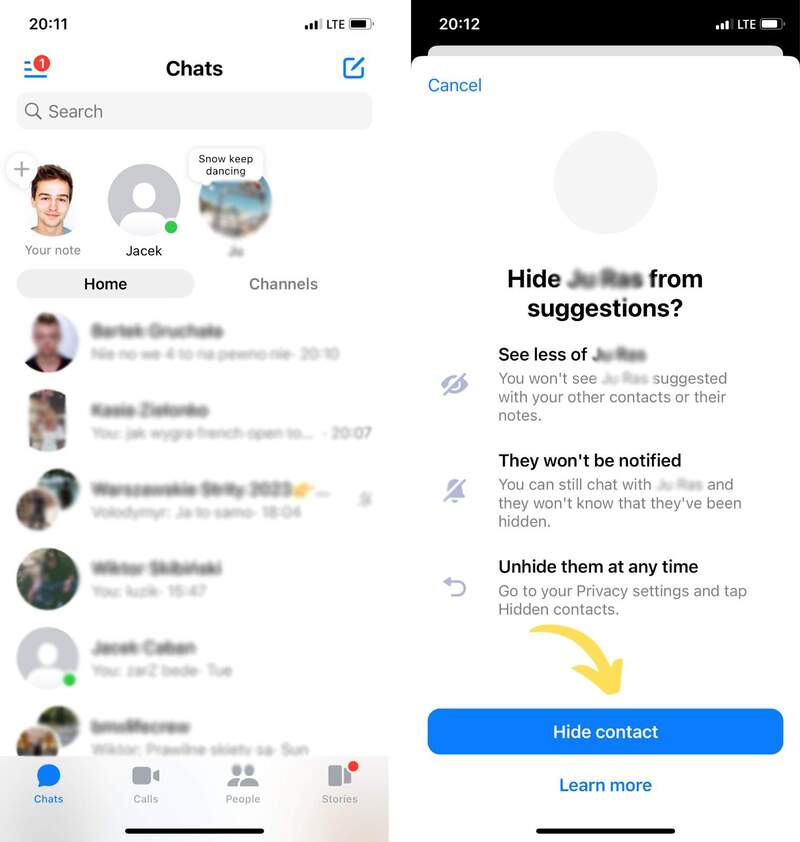 Facebook Messenger Notes - how to mute a note