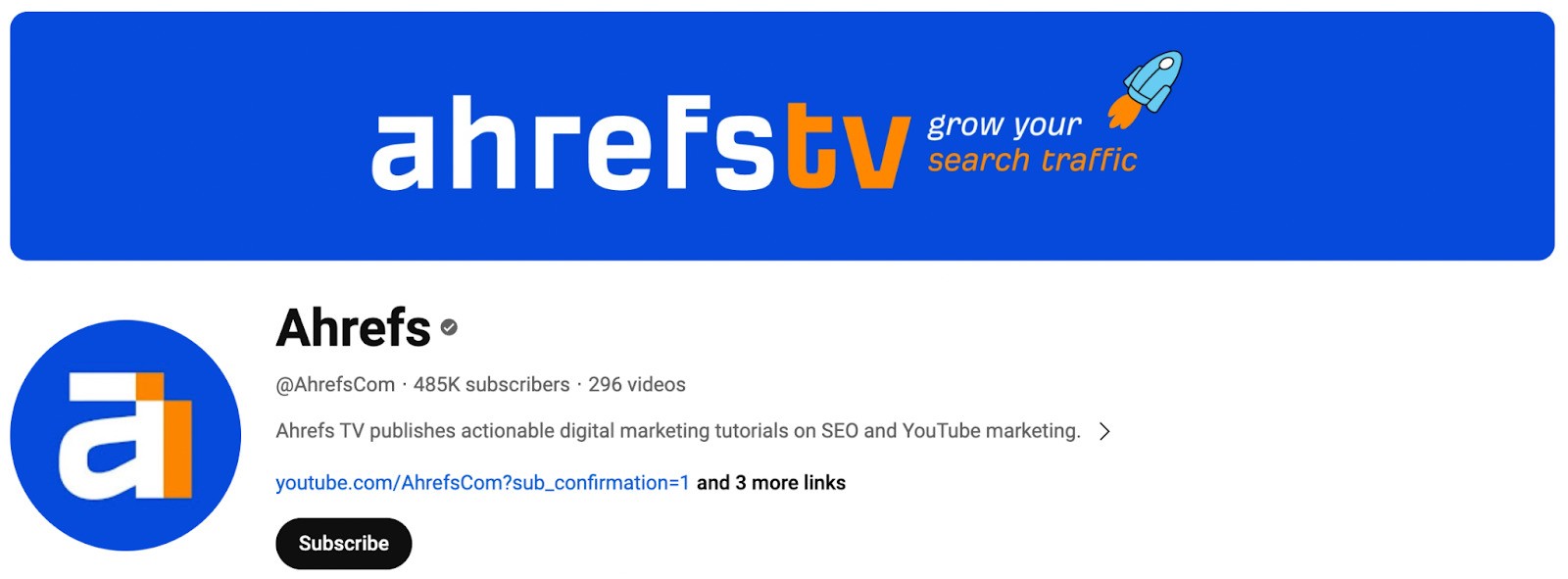 Best Marketing YouTube Channels - ahrefs
