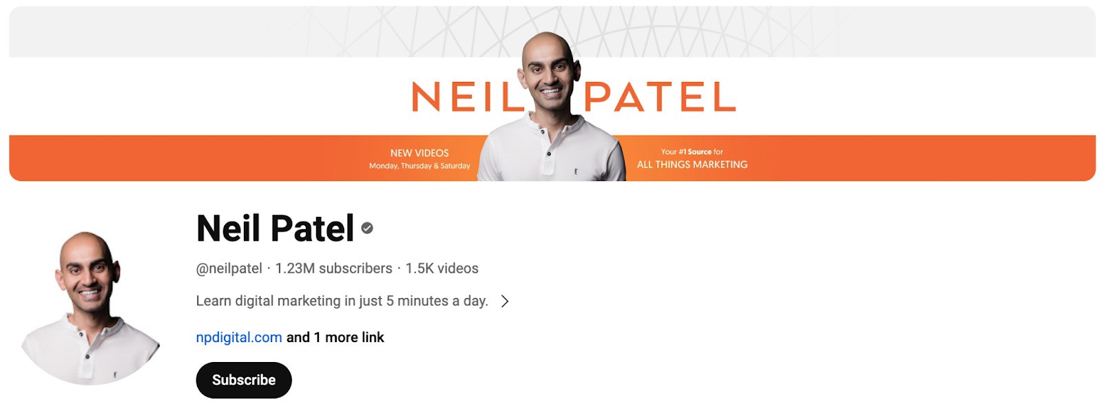 Best Marketing YouTube Channels - neil patel