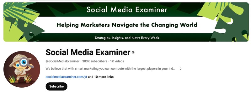 Best Marketing YouTube Channels - social media examimer