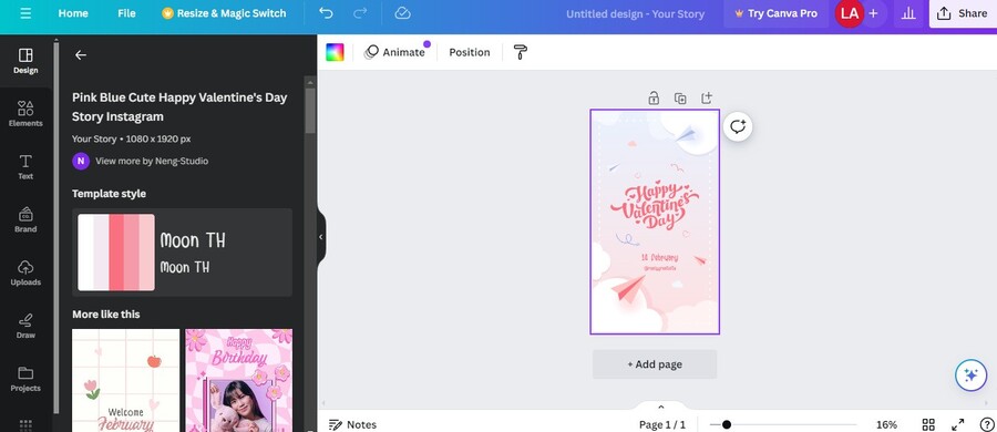 Instagram Story Background - edit in canva