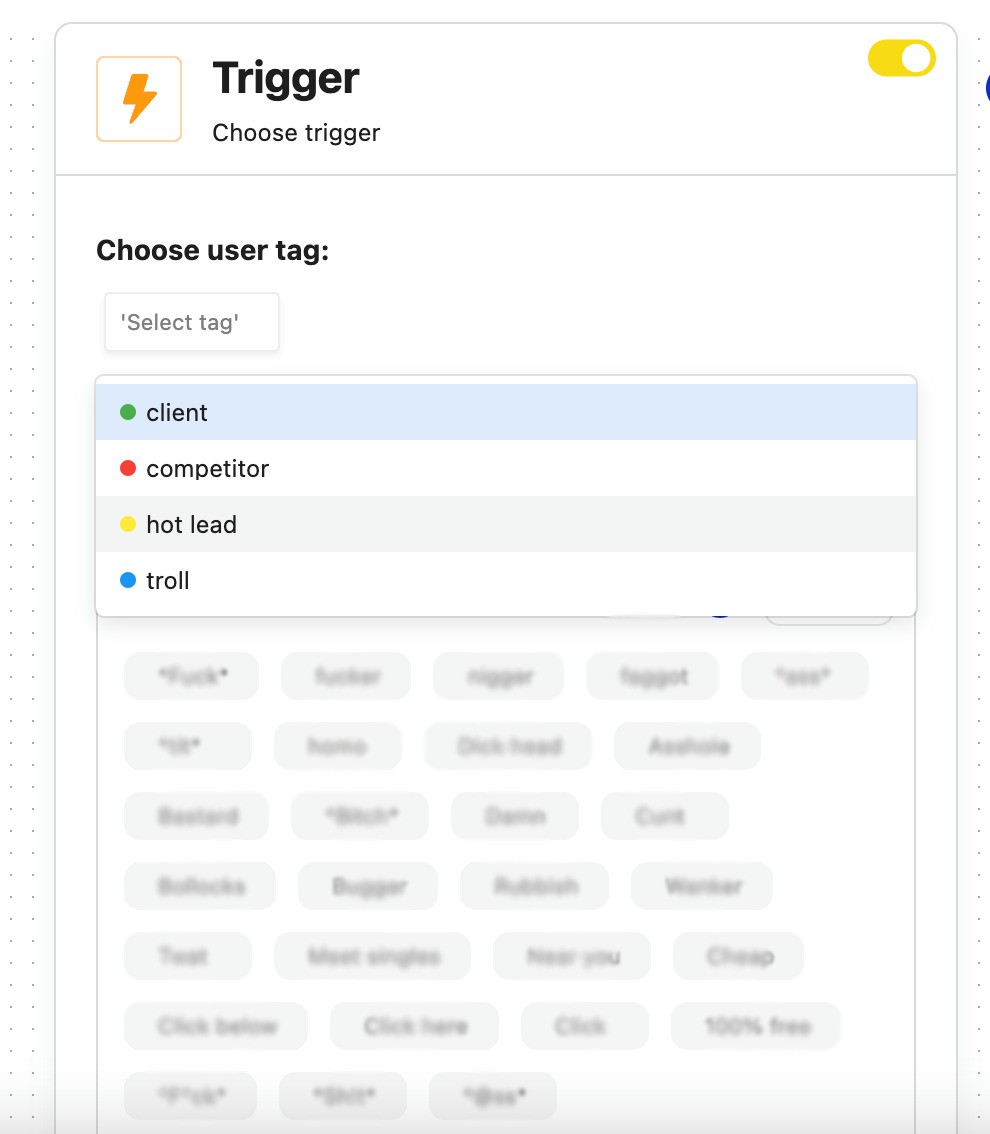 Manage comments on Instagram Ads - Choosing triggers Auto-moderation