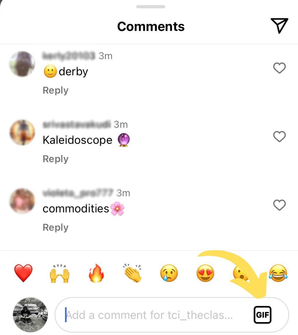 How to Comment GIFs on Instagram - gif comments