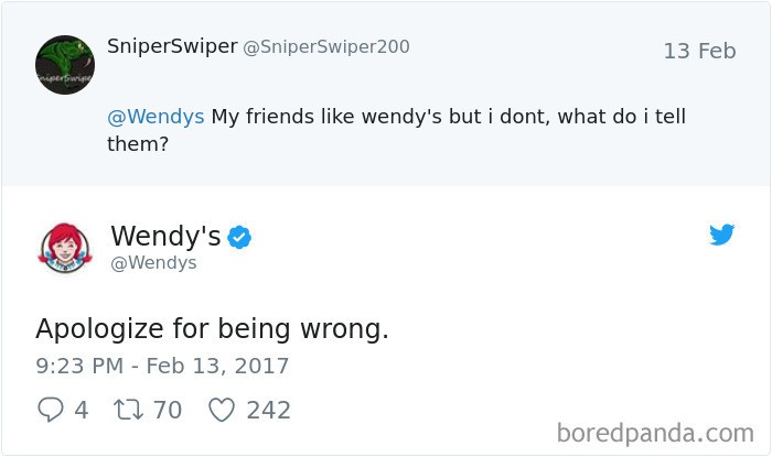 How to Deal with Trolls on Social Media - wendy's tweet response