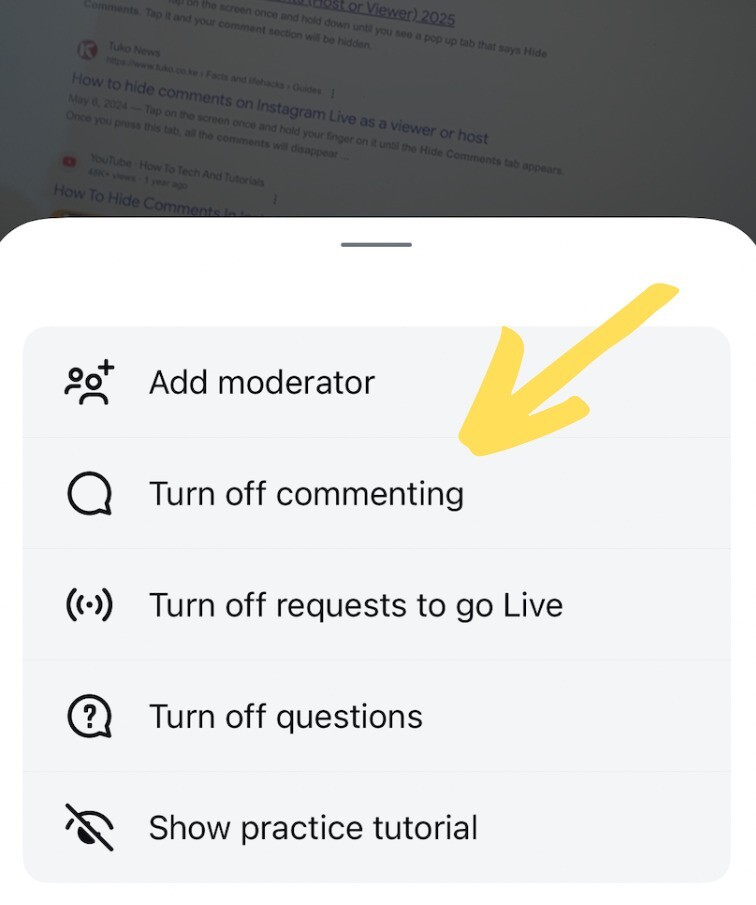 How to Turn Off Comments on Instagram - turning off comments on Instagram live