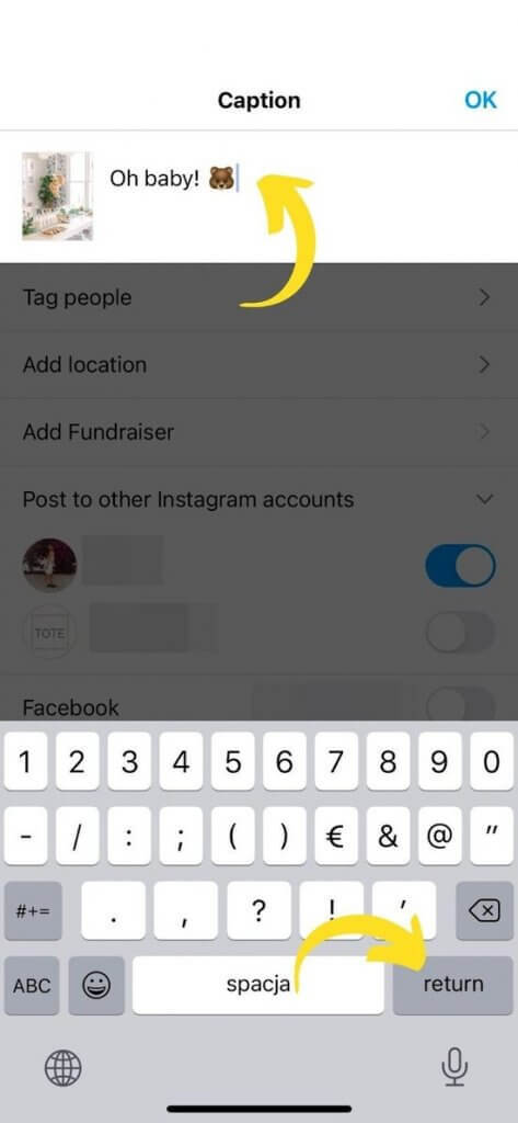 Instagram hacks - add line breaks to bio