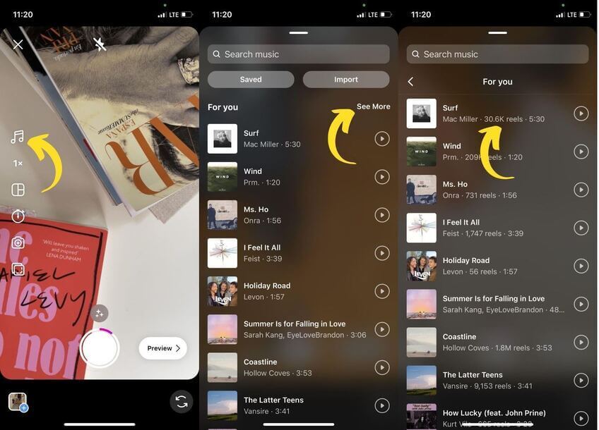 Instagram hacks - checking how popular a sound is on Instagram