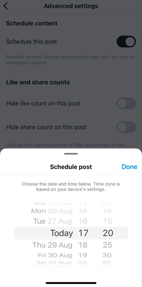 Instagram hacks - schedule posts within the Instagram app