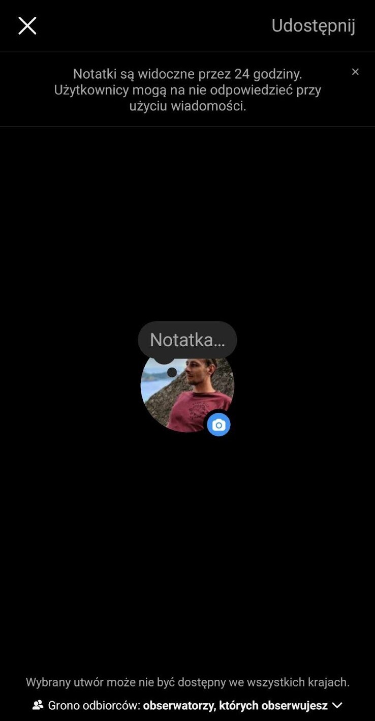 Notatki na Instagramie - tworzenie notatki na instagramie