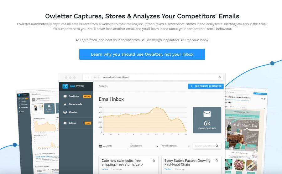 competitive intelligence tool - owletter tool
