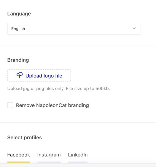 facebook competitor analysis - adding a logo to a report