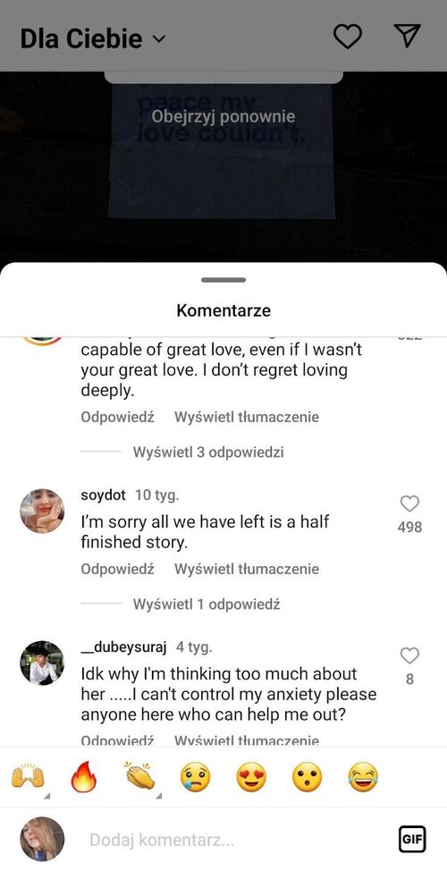 komentarze na Instagramie - jak przetłumaczyć komentarze