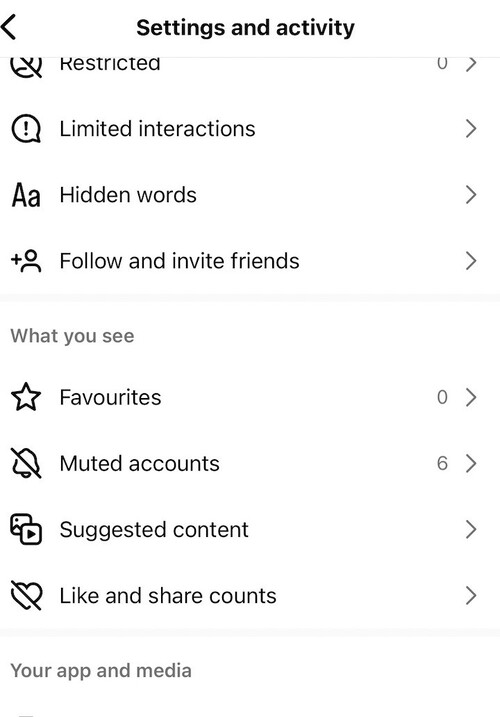 view instagram likes - settings and privacy