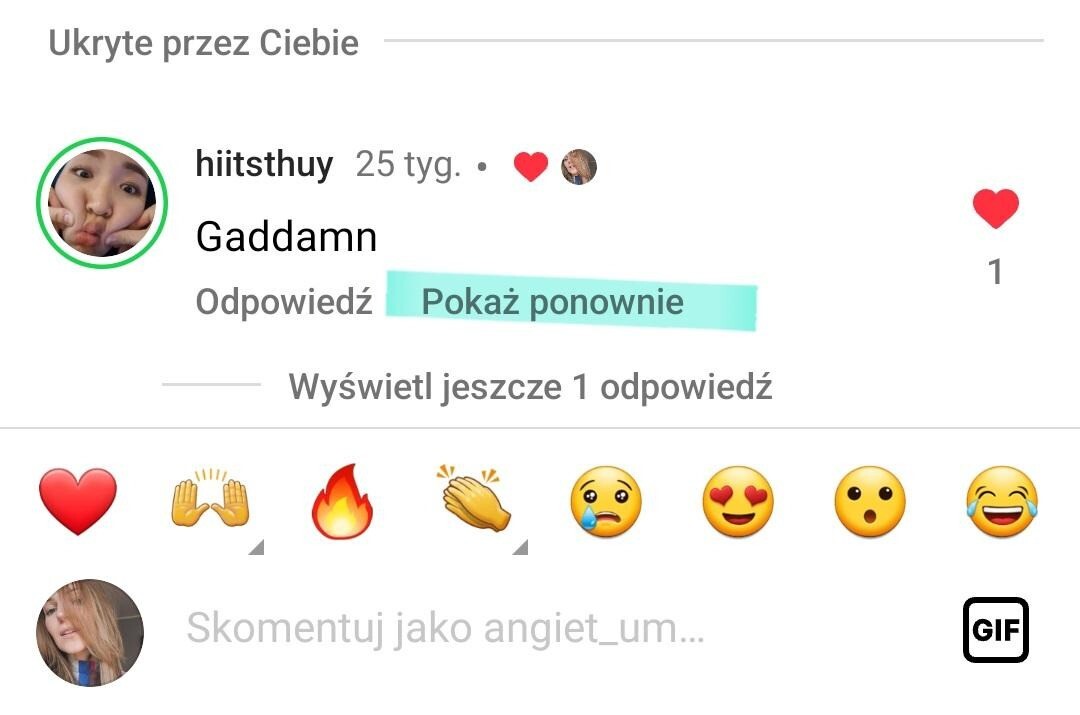 Jak Ukryć Komentarze na Instagramie - pokazywanie ponowanie ukrytego komentarza