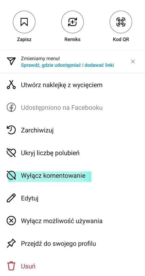 Jak Wyłączyć Komentarze na Instagramie - wyłączanie komentarzy na opublikowanym poście