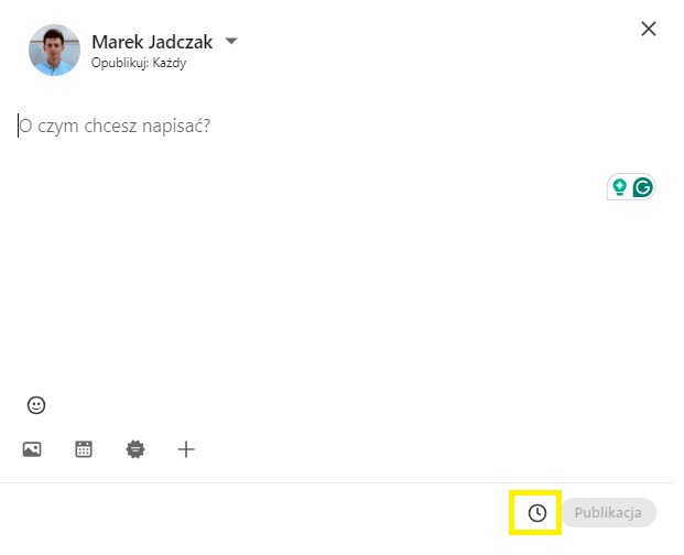 Kiedy Najlepiej Publikować na LinkedIn - ikona zegara w LinkedIn