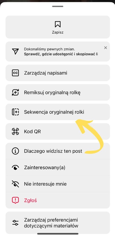 Instagram triki i sztuczki - sekwencje rolek