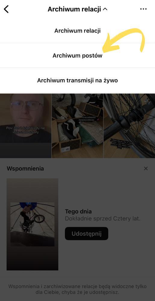 Instagram triki i sztuczki - zarchiwizuj post 2