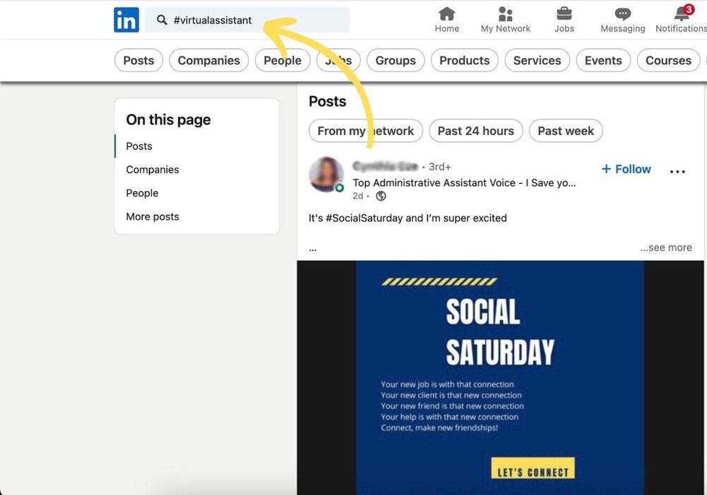 LinkedIn Hashtags - searching hashtags on LinkedIn