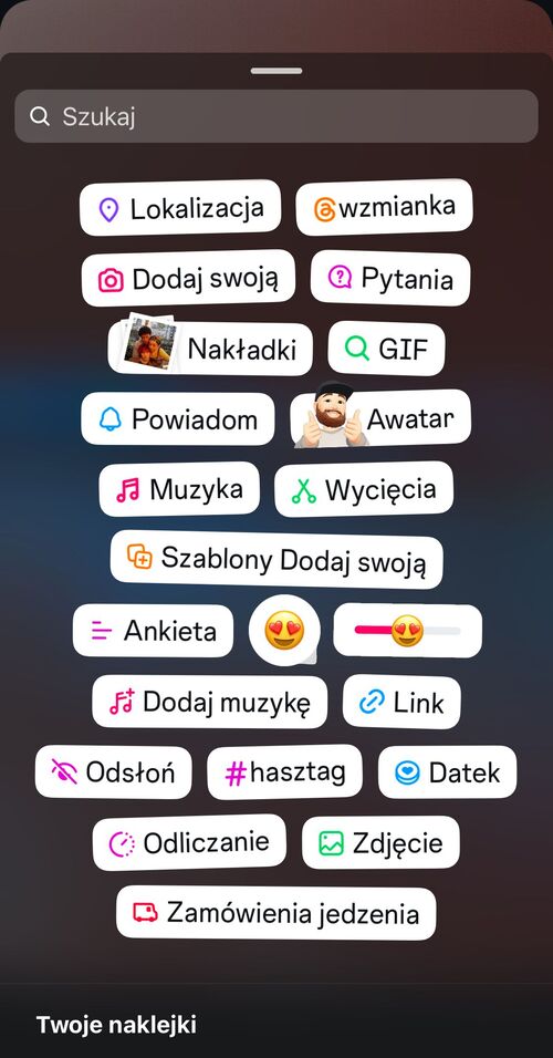 Algorytm Instagrama - interaktywne naklejki Instagram Stories