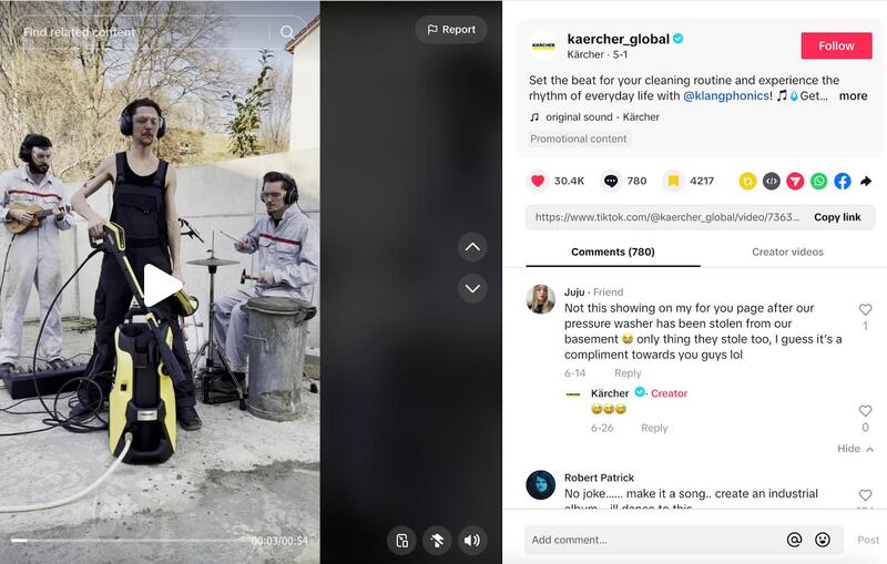 TikTok Marketing Strategy - Kaercher tiktok video
