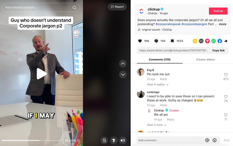 TikTok Marketing Strategy - clickup tiktok video