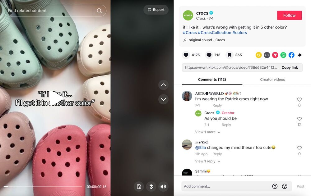 TikTok Marketing Strategy - crocs tiktok video