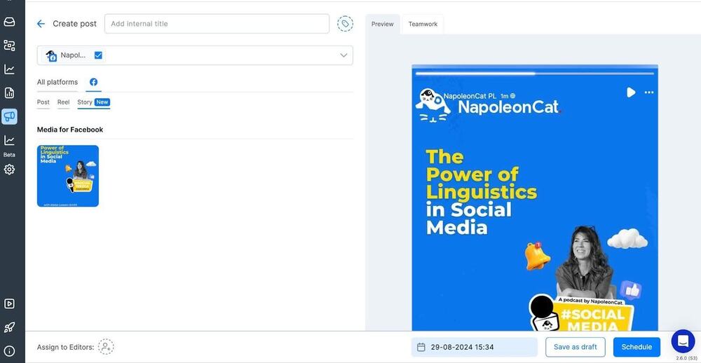 Publish Facebook Stories directly from NapoleonCat